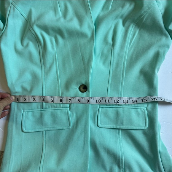 BCX Women’s Mint 3/4 Sleeve Polka Dot Cuff Single Breast Career Blazer- Large - Picture 6 of 16